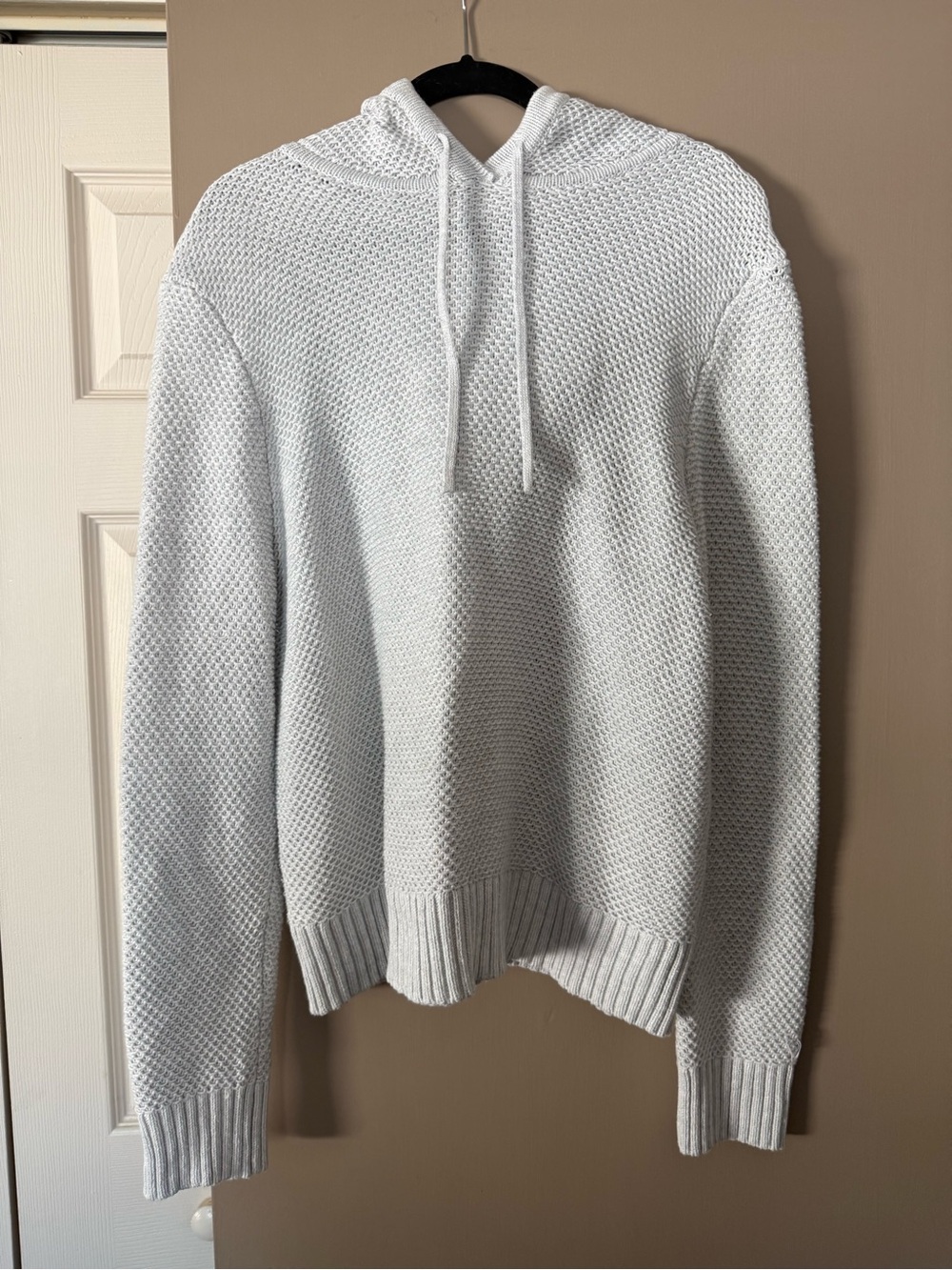 Nicole Miller White Crewneck Knit Hoodie Sweater